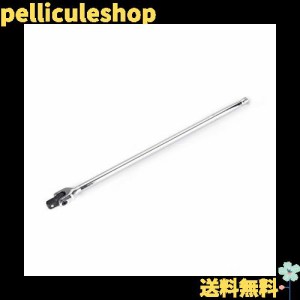 ロングスピンナーハンドル ホイールレンチ 差込角 12.7mm 1/2インチ 460mm 180°可動 CR-V鋼製 メッキ仕上げ タイヤ交換 プーリーボルト