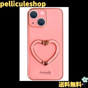 ハート リング付き ケース iphone13 用 ピンク 韓国 おしゃれ 女性 可愛い 携帯ケース アイフォン13 リング
