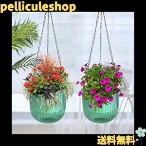 2PCS 吊り鉢 ハンギングプランター ハンギングバスケット 植木鉢 プラスチック 吊り下げロープ 屋外屋内植物に適用 植物ハンガー 水を吸