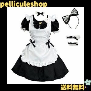 [FULINE] メイド服 コスプレ メイドコスチューム 仮装 女装 コンカフェ メイドカフェ クマ ぬいぐるみ ショート丈 メンズ こすぷれ 大き