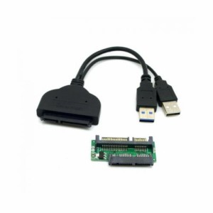 cablecc 1セット USB 3.0 - SATA 22ピン ＆ SATA - Micro SATA アダプター 1.8インチ 2.5インチ ハードディスクドライバー用 予備USB電源