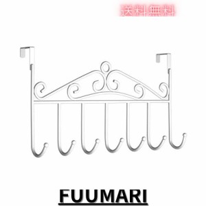 Youdepotドアフックの上に、吊り下げのための7つのコートフック付きドアハンガーフック、タオル、バッグ、ローブ、バスルームの背面のド