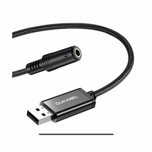 DuKabel 1.2M USB外付け サウンドカード usb イヤホンジャック 変換 USBポート-4極（TRRS） USB オーディオ変換アダプタ 3.5mm ミニ ジャ