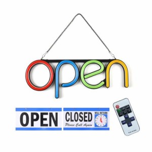 OPEN看板 LED OPEN SIGN オープン クローズ OPEN＆CLOSED時間付き 点滅設定可 カフェ 喫茶店 レストラン バー 居酒屋 インテリアショップ