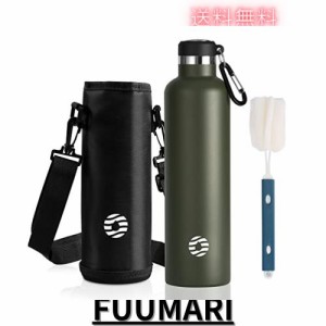 FJbottle 水筒 1リットル 真空断熱 保温 保冷 第2世代 ステンレスボトル 直飲み スポーツボトル スポーツ飲料対応 水筒カバー 洗浄用スポ