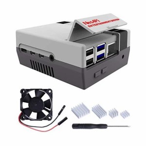 GeeekPi レトロゲームNes4PiケースRaspberry Pi 4ケースファン付きRaspberry Pi冷却ファンRaspberry PiヒートシンクRaspberry Pi 4モデル