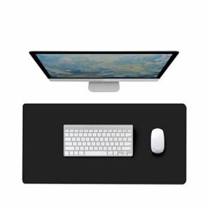 NOEINA オフィス用品 PUレザー デスクマット テーブルマット マウスマット 学習机マット 大型 両面 多機能 防水 耐久性 ブラック+グレー 