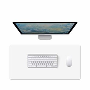 NOEINA オフィス用品 PUレザー デスクマット テーブルマット マウスマット 学習机マット 大型 両面 多機能 防水 耐久性 ホワイト+グレー 