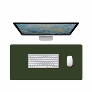 NOEINA オフィス用品 PUレザー デスクマット テーブルマット マウスマット 学習机マット 大型 両面 多機能 防水 耐久性 グリーン+グレー 