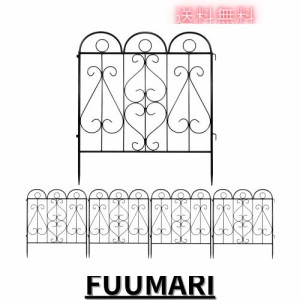Rxakudedo 5枚組 アイアンフェンス ガーデンフェンス花壇 柵 フェンス・垣 フェンス 屋外 錬鉄スタイルの装飾ボーダー、5PCS フェンス 園