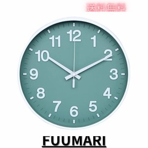 掛け時計 静音 北欧 おしゃれ 立体数字 直径30cm 連続秒針 クオーツ 壁掛け時計 (グリーン)