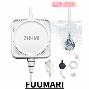 ZHHMl 水槽エアーポンプ 小型エアーポンプ 0.3L / Min空気の排出量 空気ポンプ 低騒音 効率的に水族館/水槽の酸素提供可能 (四角形 ホワ