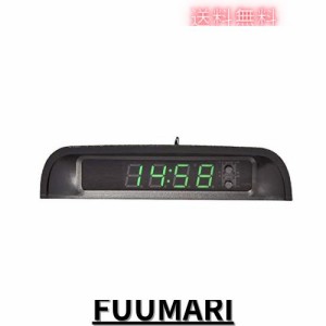 車用 デジタル時計 車載時計 ソーラー電子時計 4in1 時計 時刻 日付 温度 車の時計 デジタル温度計 24時間 夜光 多機能 高精度 電子時計 