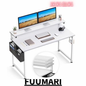 KKL パソコンデスク 机 幅120cm モニター台高さ3段調整対応 収納袋付き 収納フック付き pc ゲーミングデスク つくえ 在宅勤務 ワークデス