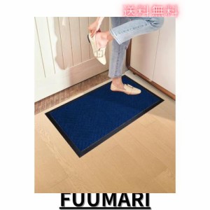 CORFEEL 玄関マット ドアマット 泥落としマット 屋内 屋外 業務用 家庭用 (43x74cm, ブルー)