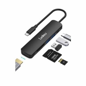 USB C ハブ アダプタ 6-in-1 Lvdou USB ハブ Type-C 85W PD充電 4K HDMI Micro SD/SDカードリーダー USB-C 交換アダプタ MacBook Pro、Ma