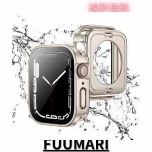 【2 in 1 全面保護】Apple Watch 用 防水ケース 44mm アップルウォッチ カバー 直角エッジデザイン 保護 Series SE/6/5/4 ガラスフィルム