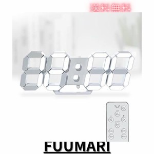 KOSUMOSU デジタル時計 3DLED時計 壁掛け時計 9.7”led置き時計 自動調光 3D LED CLOCK 目覚まし時計 リモコン付き ナイトライト 温度表