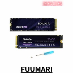Ediloca EN600 PRO SSD 256GB PCle 3.0x4 NVMe M.2 2280 最大読込: 2800MB/s 最大書込：2000MB/s 内蔵SSD SLC キャッシュ 3D NAND TLC グ