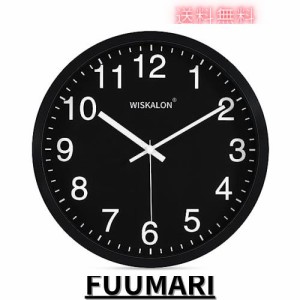 掛け時計 シンプル 壁掛け時計 静音 連続秒針 壁掛け 時計 アナログ 非電波 クォーツ クロック おしゃれ 直径30cm 12インチ（ブラック） 