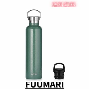 ？iyono 1000ml 水筒 直飲み 大容量 1リットル 2点フタ付き 漏れ防止 真空断熱ボトル 魔法瓶 持ち手付き マグボトル 保温 保冷 ウォータ