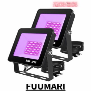 紫外線 uv led投光器 ブラックライト30w 防水ip66 レジン用 390nm〜395nm 屋内屋外 3Dモデル乾燥 雰囲気作り舞台照明 (30w2個)