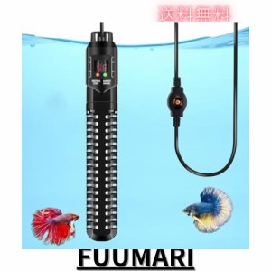 ZHHMl 水槽ヒーター オートヒーター LEDディスプレー 15-34°C温度調節 安全カバー付き熱帯魚用ヒーター 縦横設置 淡水海水両用 金魚 メ