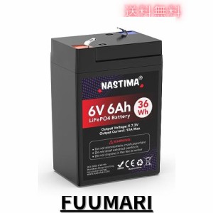 Nastima 6V 6Ah リン酸鉄リチウムイオンバッテリー 充電式 LiFePO4リチウム電池 2000+サイクル BMS搭載 過充電・過放電・短絡・発熱防止 