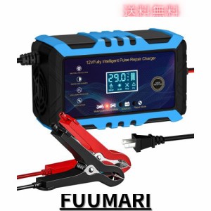 12Vバッテリー充電器 車/バイク バッテリー充電器 自動バッテリーチャージャー パルス充電器 6A充電電流 4-100Ah鉛蓄バッテリー用 LED表