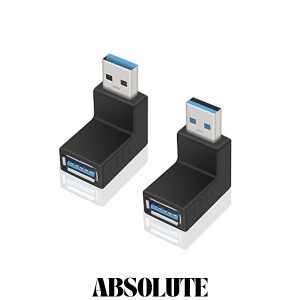 Poyiccot USB 3.0アダプタ USB L型 変換アダプタ、上向き/下向き USB L字 Type A 直角 方向変換 90度 USB延長 L字アダプタ (上向き/下向