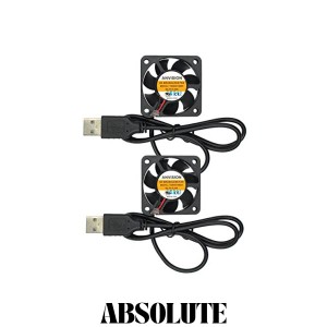 ANVISION 2-Pack 40 x 40 x 10mm 4010 デュアルボール軸受 DC 5V USB ブラシレス冷却ファンUL CE YDM4010B05