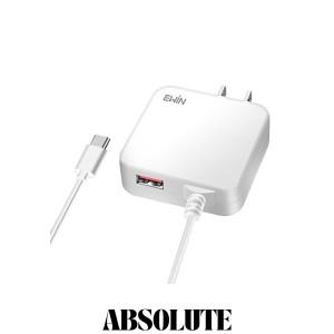 EWiN USB充電器 合計3.4A 急速充電 USB タイプc 急速充電器 Type-Cケーブル一体型 Smart IC搭載 ACアダプター 1.5ｍケーブル 折りたたみ