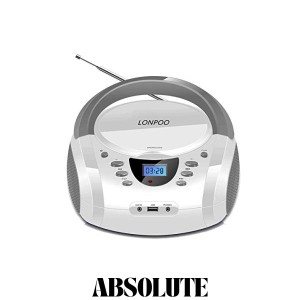 LONPOO ステレオ cd プレーヤー bluetooth FMラジオ ブルートゥース USB/AUX入力 ヘッドフォンジャック LCDディスプレイ ポータブルcdプ