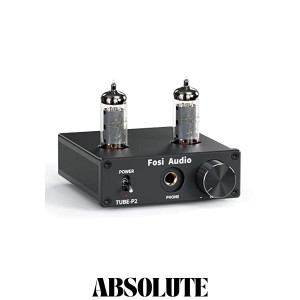 Fosi Audio P2 ヘッドフォン アンプ 小型 真空管 ヘッドホン アンプ プリアンプ ミニ HiFi ステレオ オーディオ 低グランドノイズ出力保