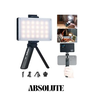 VILTROX 小型led撮影ライト アップグレード版 補助照明 ビデオライト 軽量 コンパクト ポータブルライト USB充電式ライト 24球 2500K-850