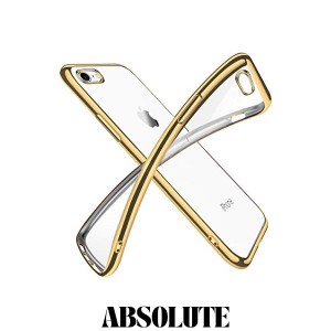 iPhone6 ケース iPhone6s ケース クリア 透明 tpu シリコン メッキ加工 スリム 薄型 4.7インチ スマホケース 耐衝撃 ストラップホール 黄