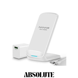 NANAMI ワイヤレス急速充電器 (QC3.0 急速充電器付き) 置くだけ充電器 セット 7.5W/10W/15W iPhone 15/14/13/12シリーズ/SE第二世代/11(P