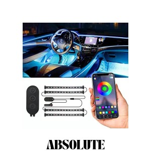 MOREFULLS 車 RGB LED テープライト イルミネーション 携帯APPコントロール 高輝度 音に反応 サウンドセンサー内蔵 全30色に切替 フット