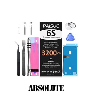 For iPhone 6S 対応 バッテリー 3200mAh Paisue 大容量 交換用 バッテリー PSE 標準工具セット付き