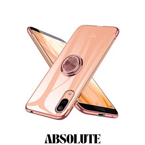 AQUOS sense3 ケース/AQUOS sense3 basic ケース/AQUOS sense3 lite ケース/Android One S7 ケース リング クリア TPU 透明 耐衝撃 シリ