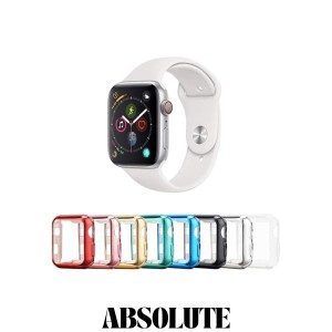 Tranesca Apple Watchケース 40mm 超薄型TPU アップルウォッチ保護カバー Series シリーズ4/5/6 Apple Watch SE対応 (クリア+ブラック+ゴ