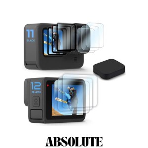 【9枚】FitStill 強化ガラスフィルムセット に適用Gopro Hero 12/ Hero 11/Hero 10 / Hero 9 Black アンチスクラッチ | メイン画面用3枚 