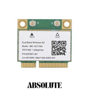 デュアルバンドワイヤレスMC?AC7265ネットワークアダプターPCI Expressハーフネットワークカード、2.4/5G、Bluetooth 4.2ギガビットWiFi