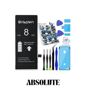 Brisplen iPhone8 バッテリー交換 自分で 大容量 2360mAh 3.82V PSE認証品 アイホン8 バッテリー互換キット 説明書 工具付 固定用両面テ