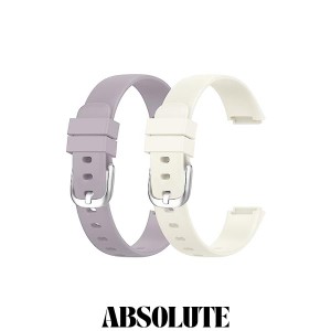 2本 Fitbit Luxe 用 交換ベルト 柔らかい シリコン素材 耐衝撃 防水防汗 (ライトパープル＋アプリコット)