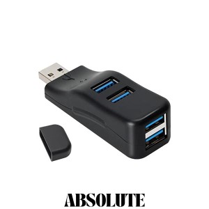 VCOM USB 3.0ハブ 4ポート スプリッター LED付き [ USB3.0*4ポート]コンボハブ 超小型 バスパワー ミニUSBポート 増設usbアダプター高速
