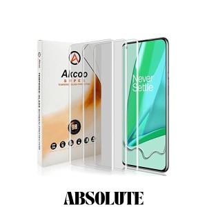 【3枚セット】OnePlus 9 Pro ガラスフィルム，Akcoo 湾曲した強化フィルム UV全面吸着 （液体分散技術）高感度タッチ 指紋認証対応 撥油