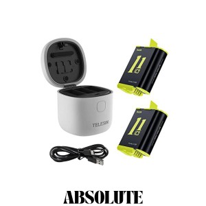 TELESIN 【純正品と完全互換】GoPro対応 gopro用バッテリー 2個 gopro用 Hero12 Hero11 Hero10 Hero9 用 充電バッテリー 予備バッテリー 