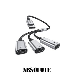 USB CからUSB CマザーアダプタUSB分岐器Yケーブル、（ディスプレイには適用されない）USB Cオスから3 USB-Cバス変換器、3 USB Cポートハ