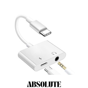 イヤホン変換アダプター USB C Type C イヤホン変換アダプター ジャック2 in 1USB Cイヤホンアダプタ、イヤホンオーディオと充電器はソニ